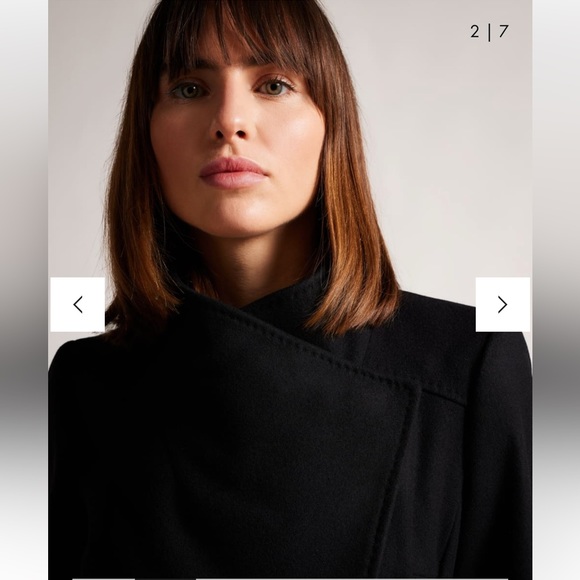 Ted Baker Rytaa Short Wool Coat, Black, Size 2 - Picture 3 of 14
